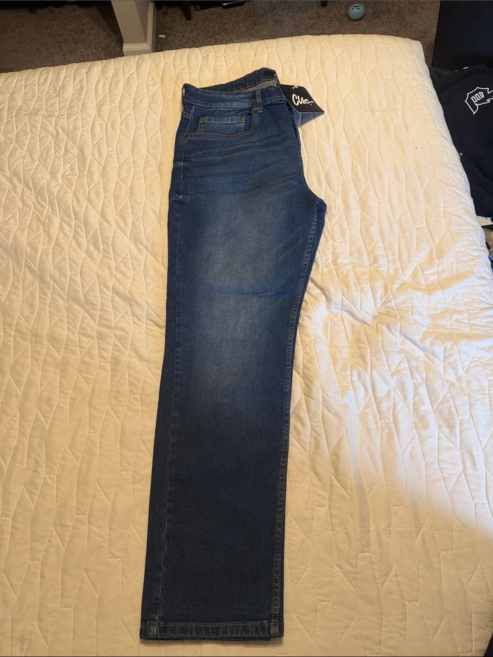 Slim Fit Men's Jeans in Dark Blue Denim